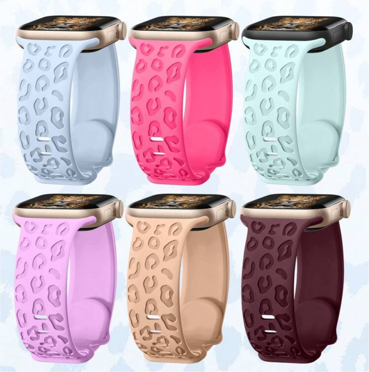 Leopard Embossed Apple Watch Band 38mm, 40mm, 41mm