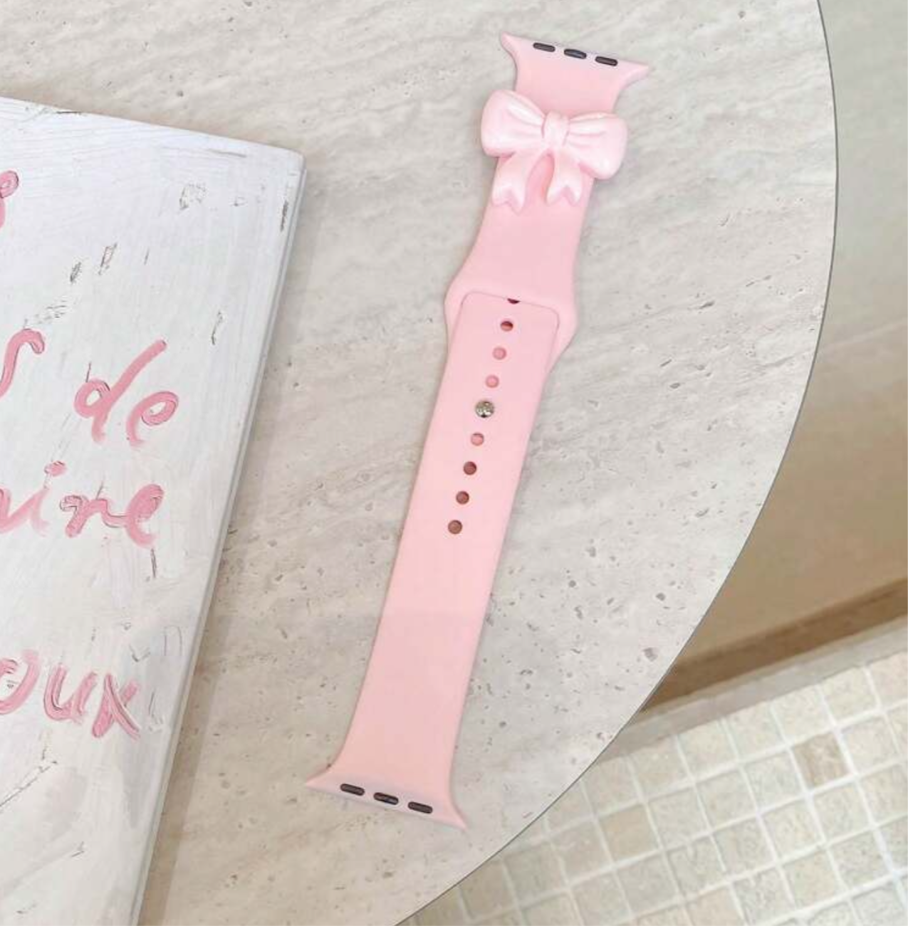 Pretty in Pink Bow Charm Apple Watch Band