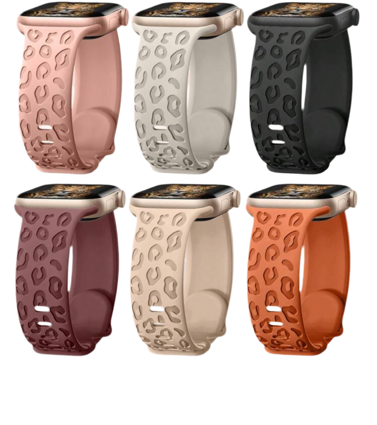 Silicone Apple Watch Band-Leopard Print