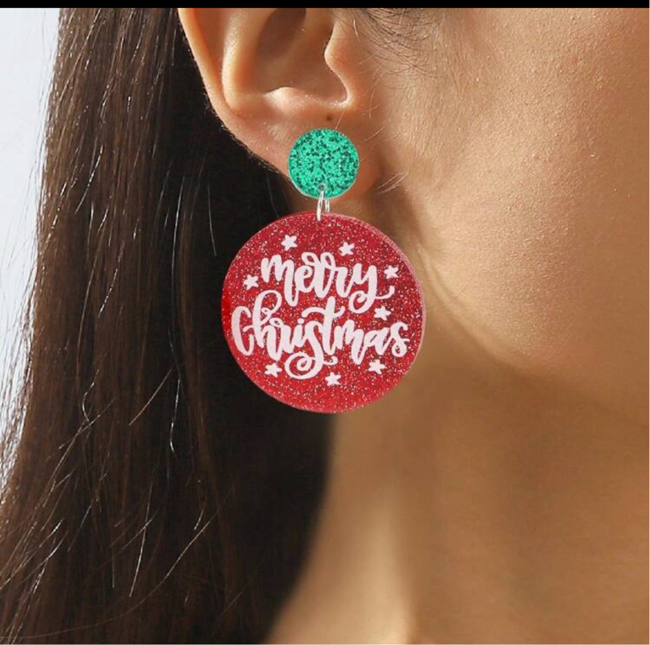 Merry Christmas Ball Earrings