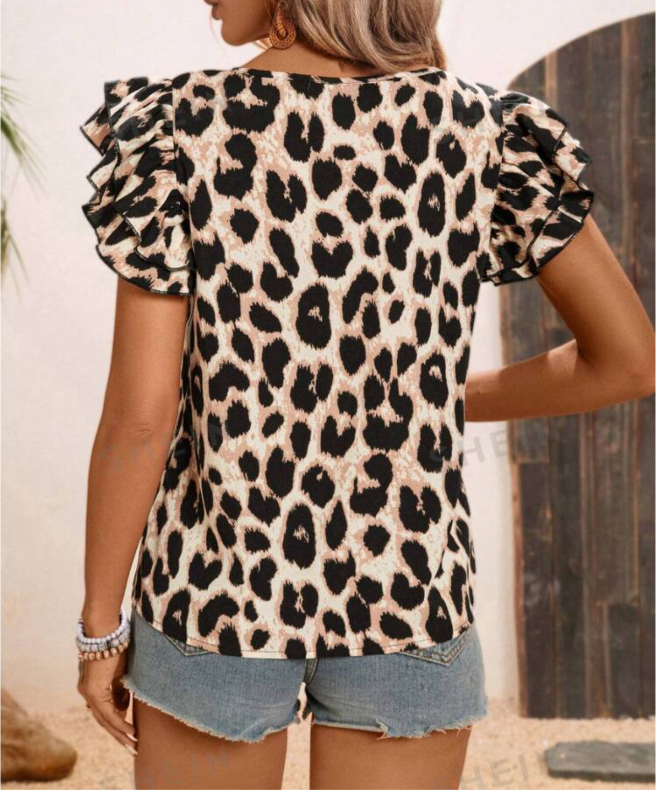 Leopard and Ruffles Top