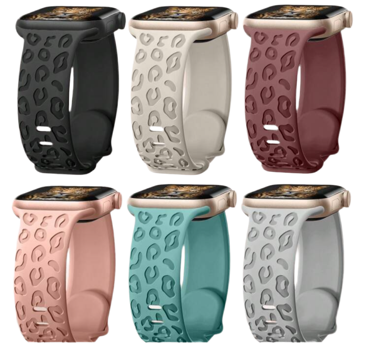 Silicone Apple Watch Band-Leopard Print