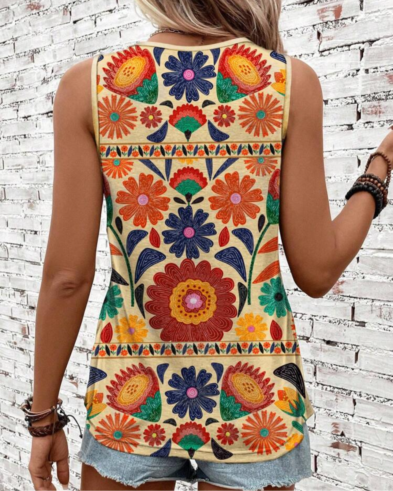 Multi Colored Floral Tank
