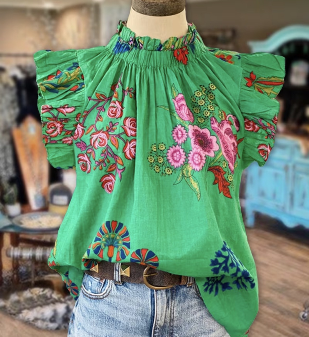 Viva Verde Floral Top