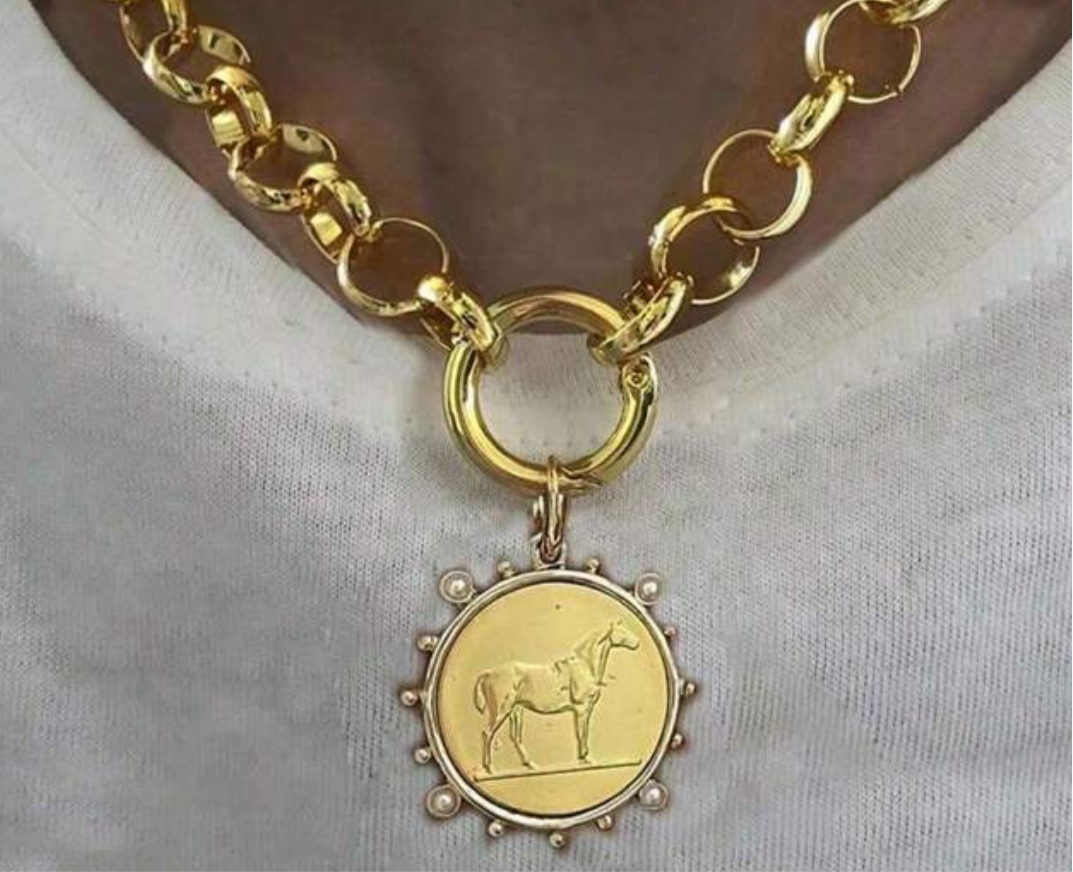 Horse Medallion Pendant Necklace