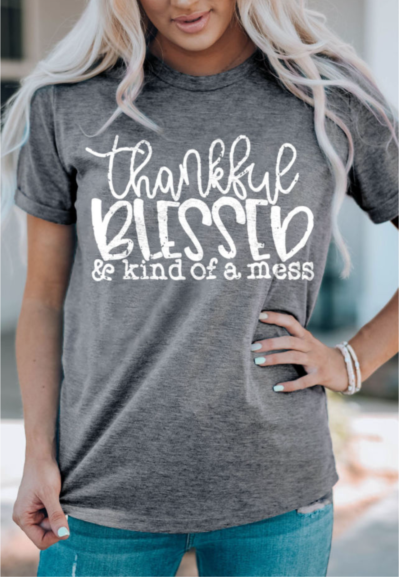 Thankful-Blessed- A Mess Tee