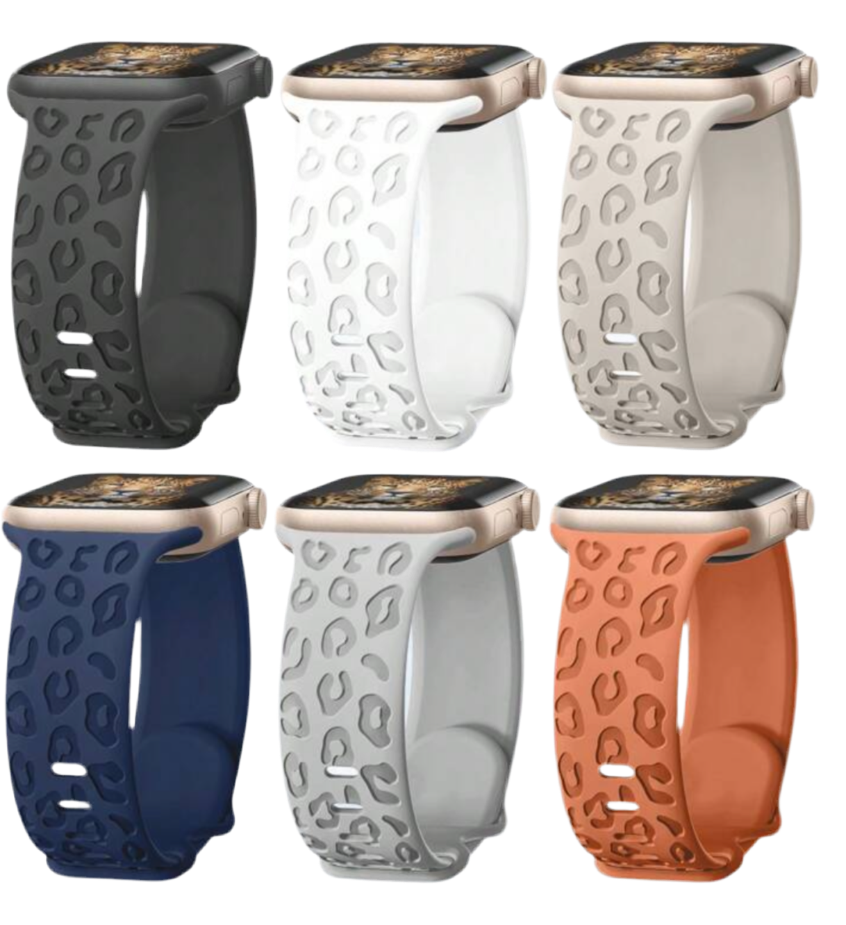 Silicone Apple Watch Band-Leopard Print