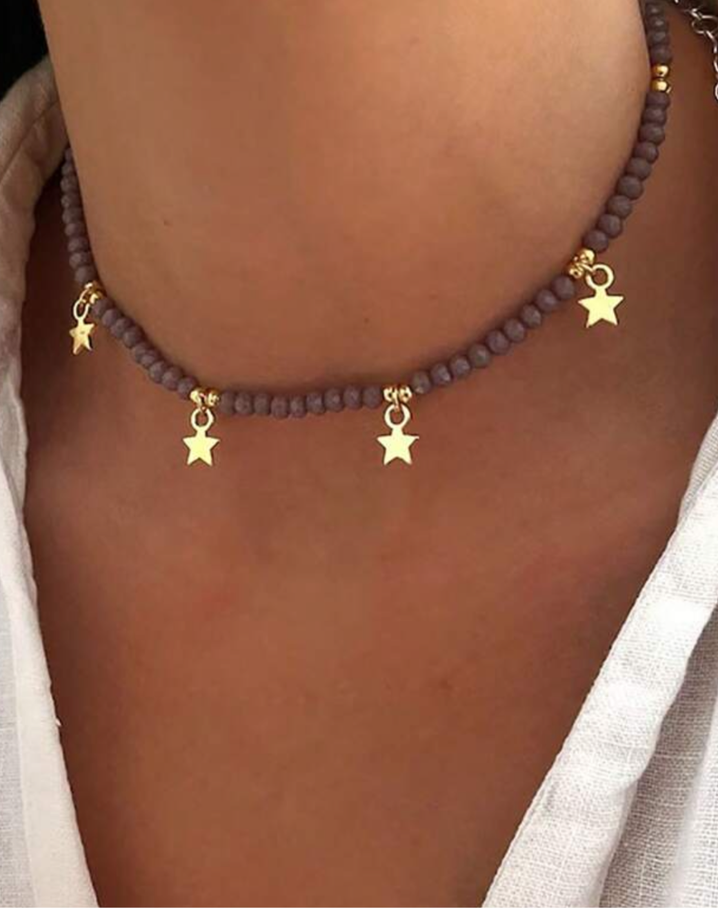 Star Charms & Circle Charms Choker Necklace