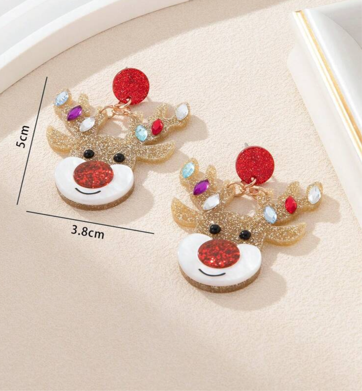 Reindeer Sparkle Earrings - Small