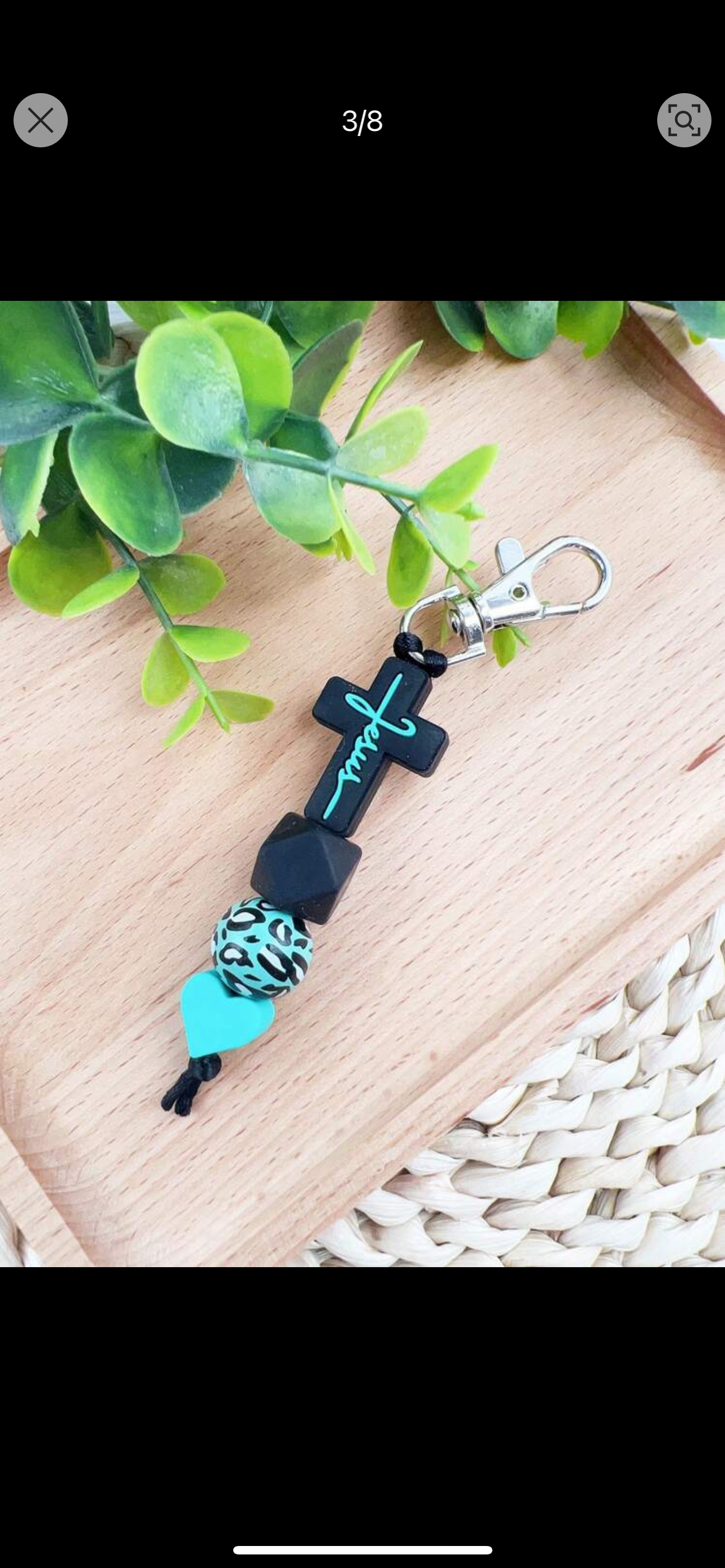 Jesus Cross & Leopard Keychain