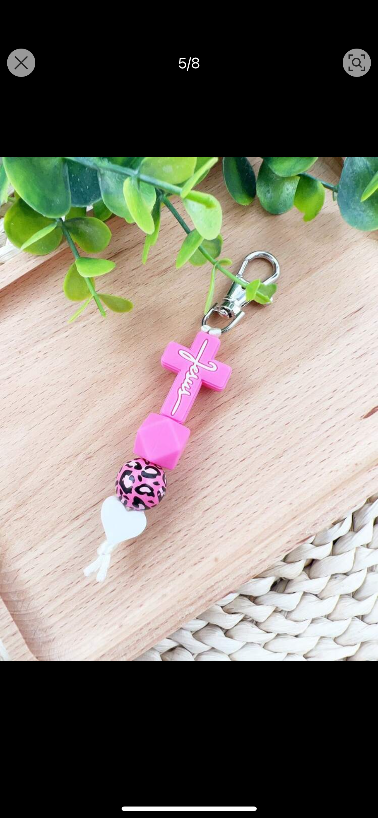 Jesus Cross & Leopard Keychain