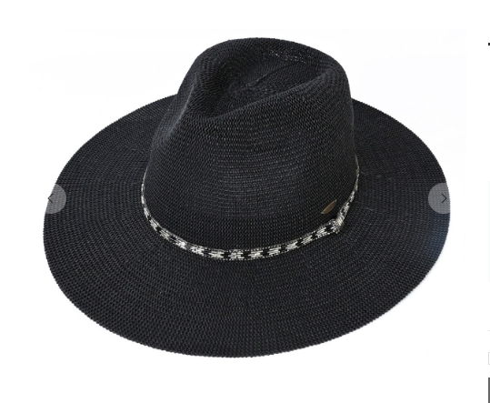 CC Panama Hat with Rhinestone Band