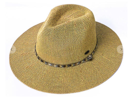 CC Panama Hat with Rhinestone Band