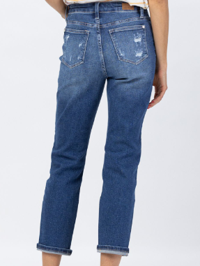 Judy Blue Distressed Rainbow Pocket Jeans