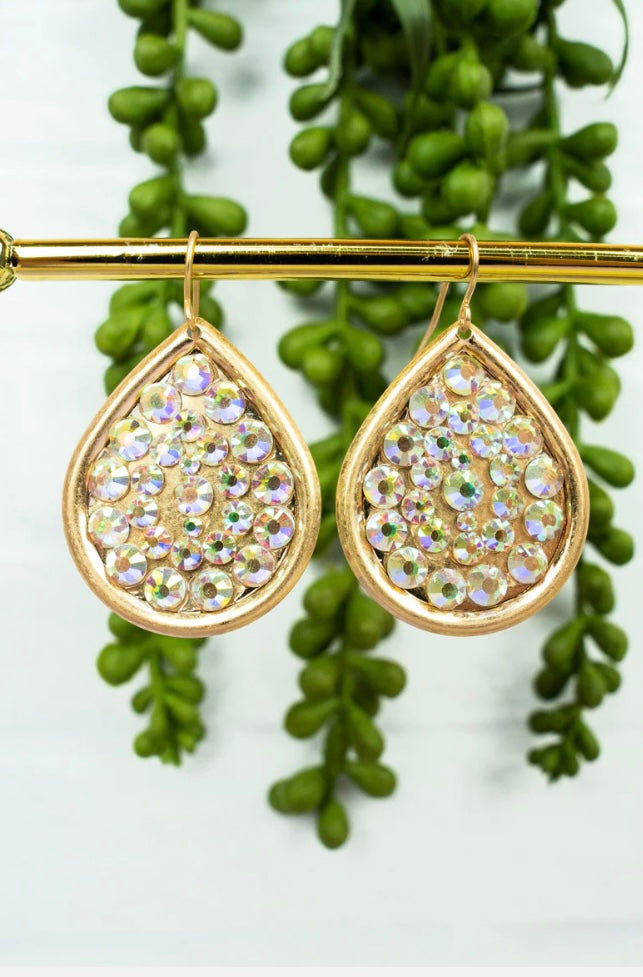 Rhinestone Teardrop Earrings