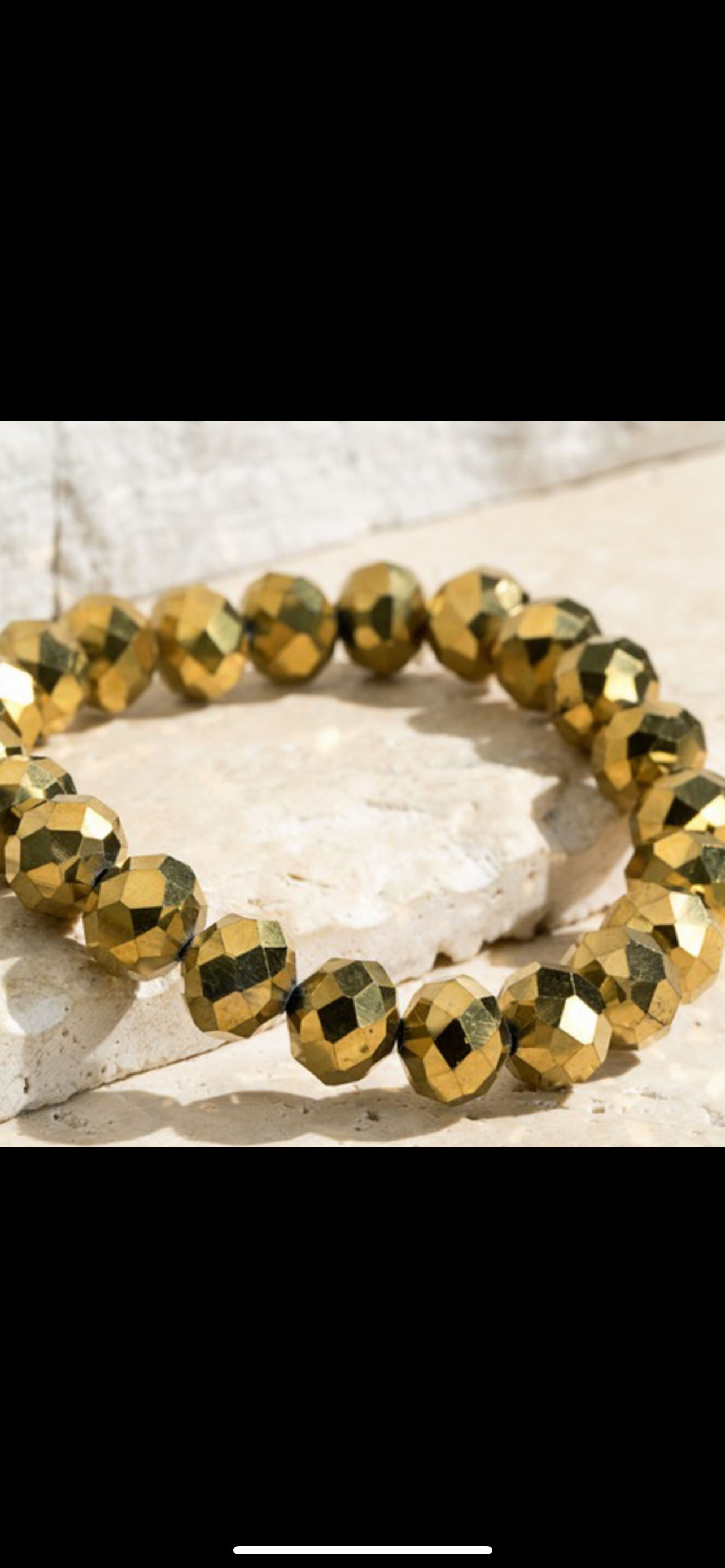 Metallic Glass Bead Stretch Bracelet