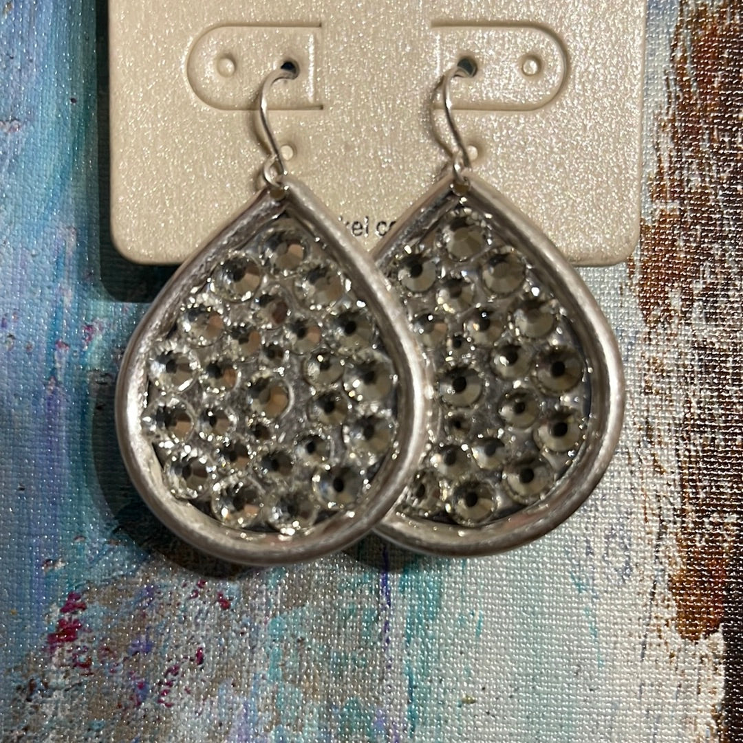 Rhinestone Teardrop Earrings