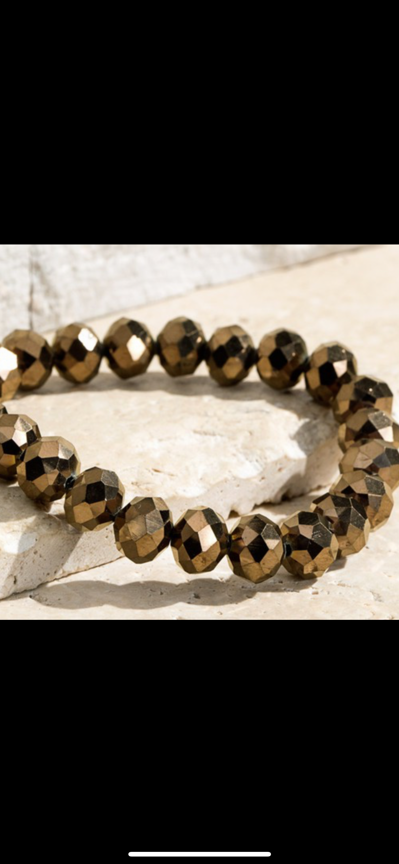 Metallic Glass Bead Stretch Bracelet