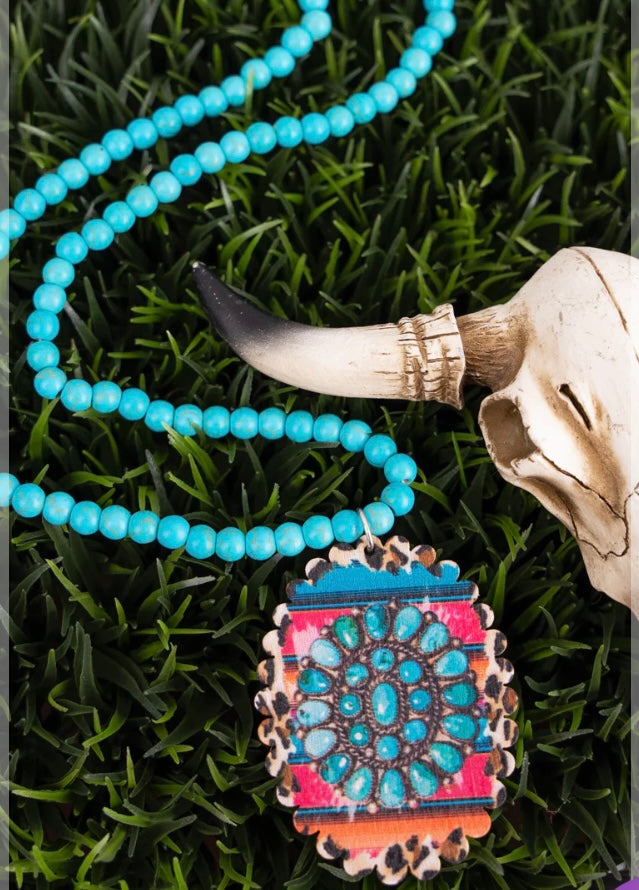 Wild West Concho Beaded Necklace