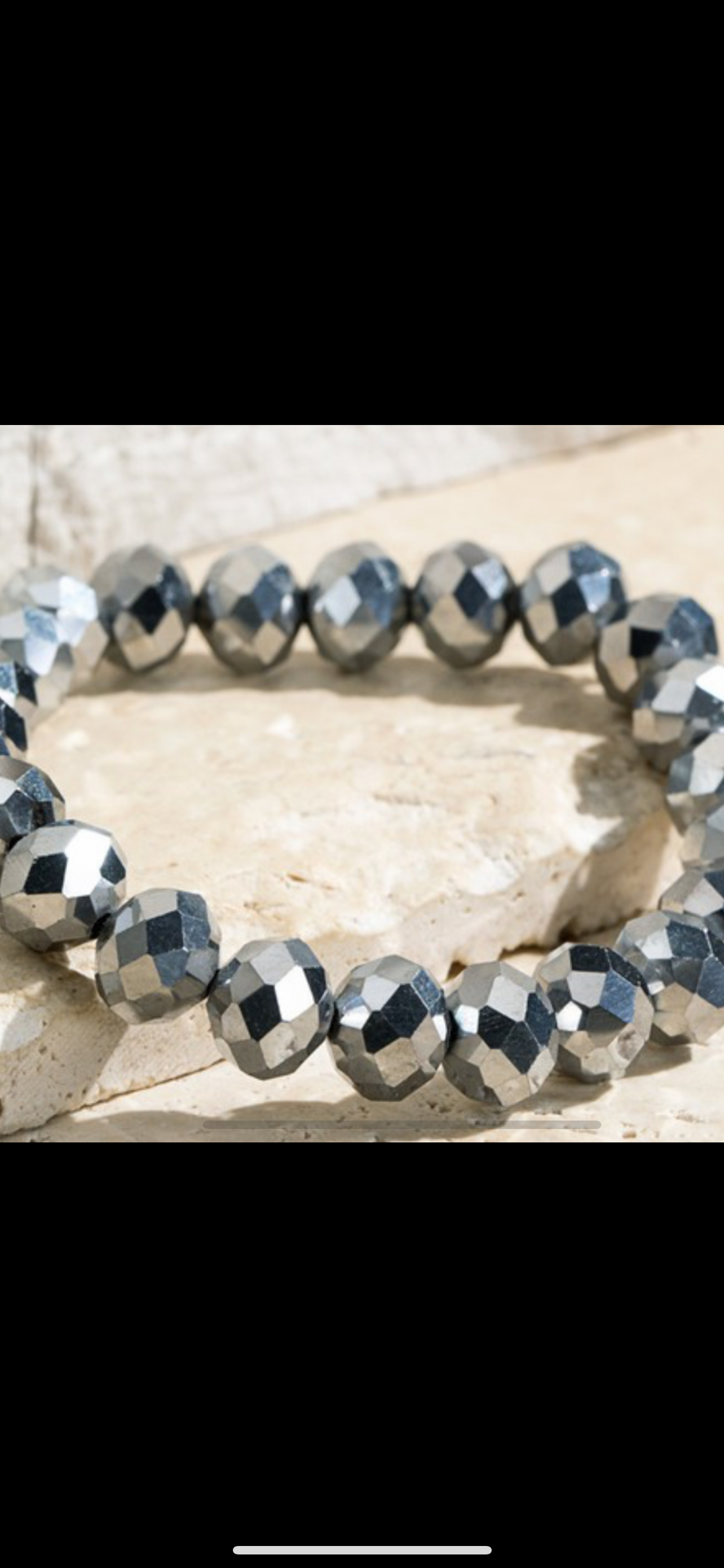 Metallic Glass Bead Stretch Bracelet