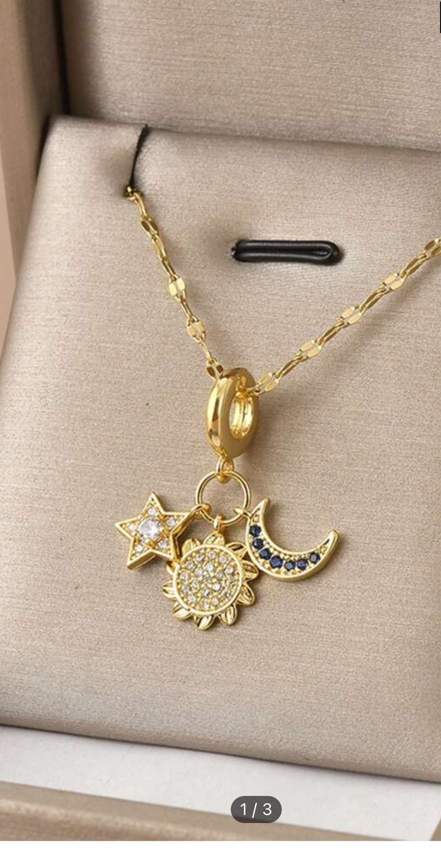 Sun, Moon & Stars Charm Necklace