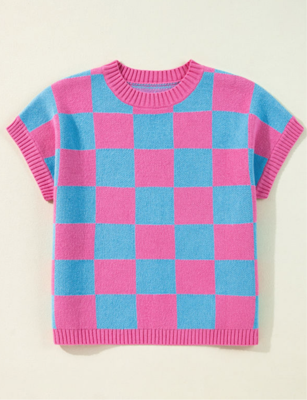 Color Block Cap Sleeve Sweater