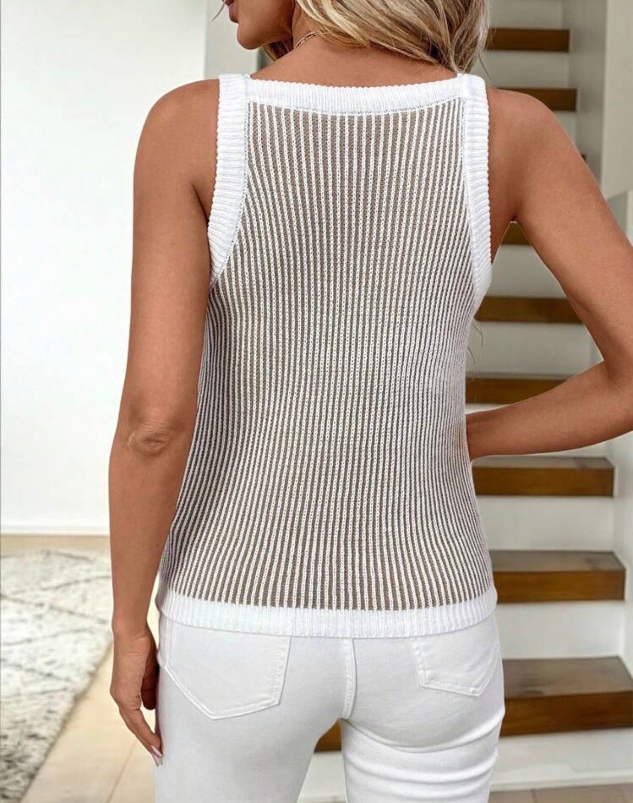 Soft Sands Ribbed Tank Sweater