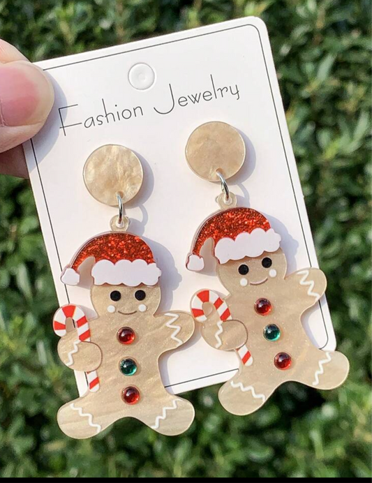 Gingerbread Man Earrings