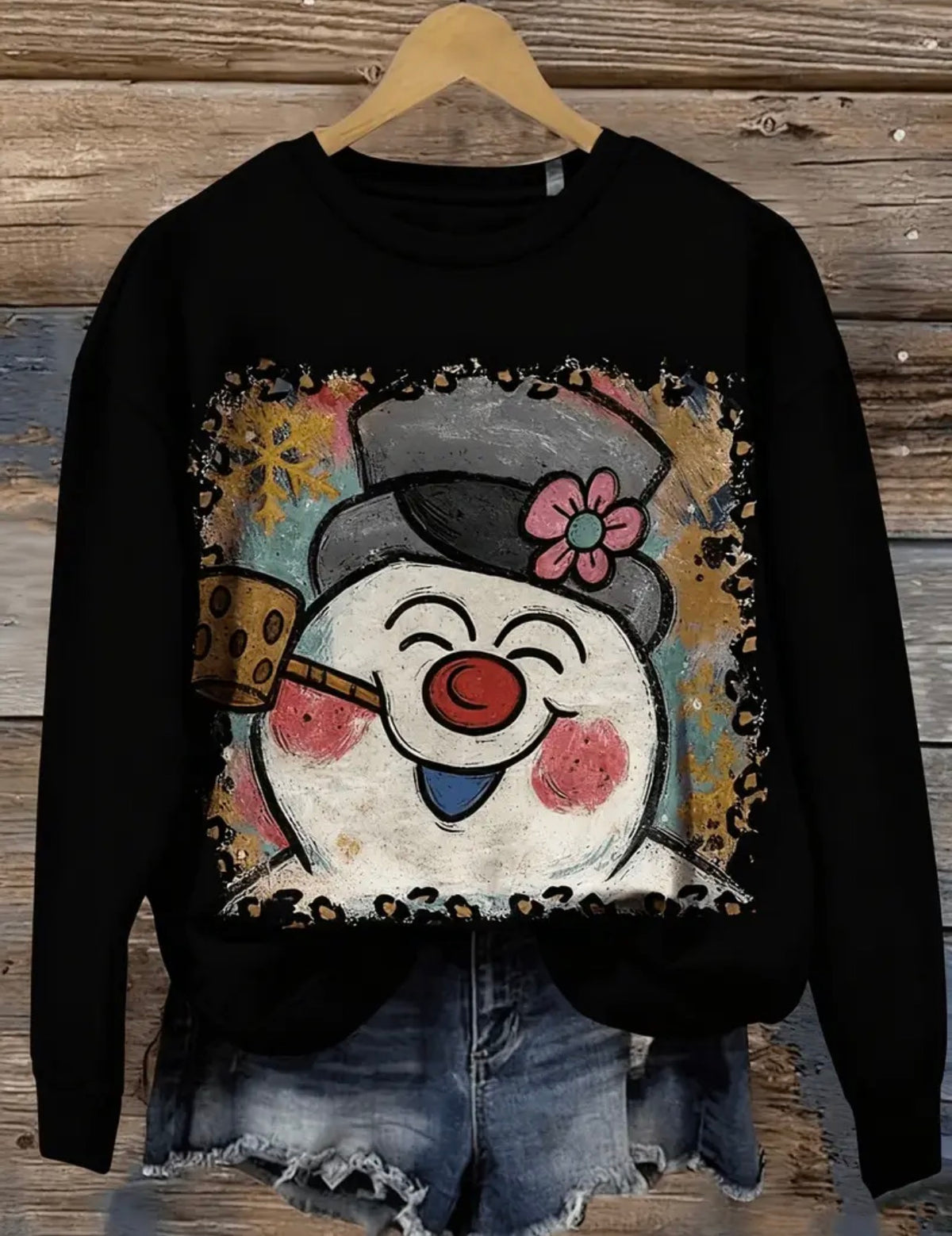 Retro Frosty the Snowman - Black