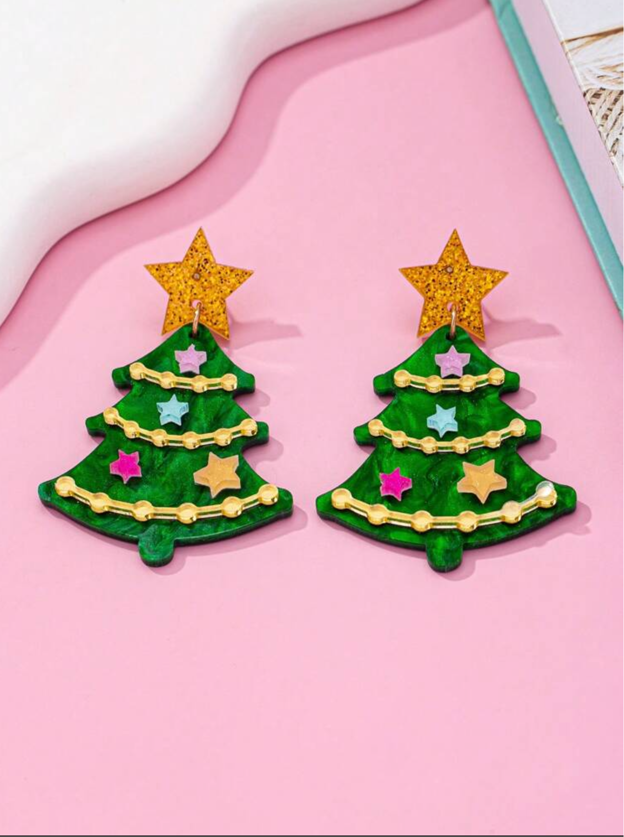 Star Light Christmas Tree Earrings