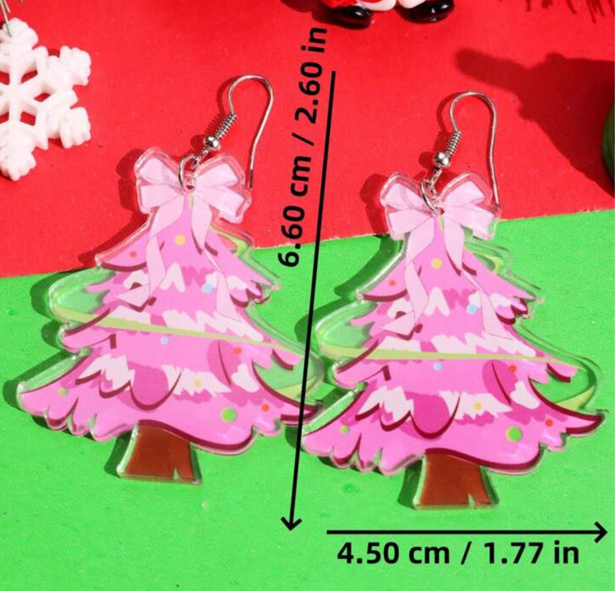 Christmas Pink Earrings