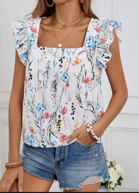Simple Summer Floral Top