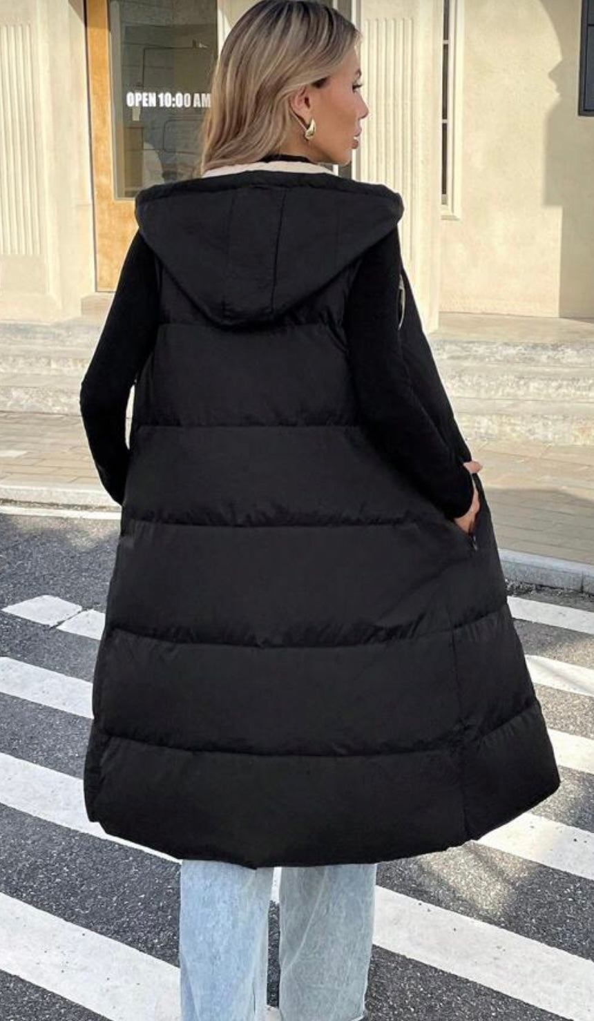 Contrast Color Hooded Vest