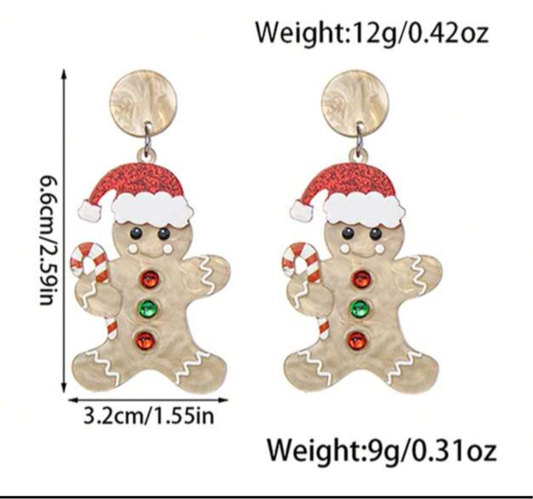Gingerbread Man Earrings