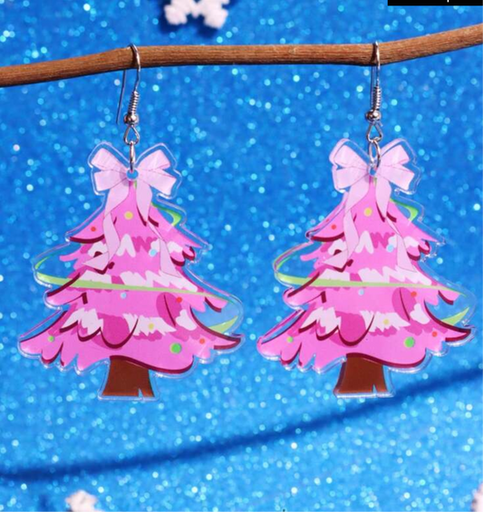 Christmas Pink Earrings