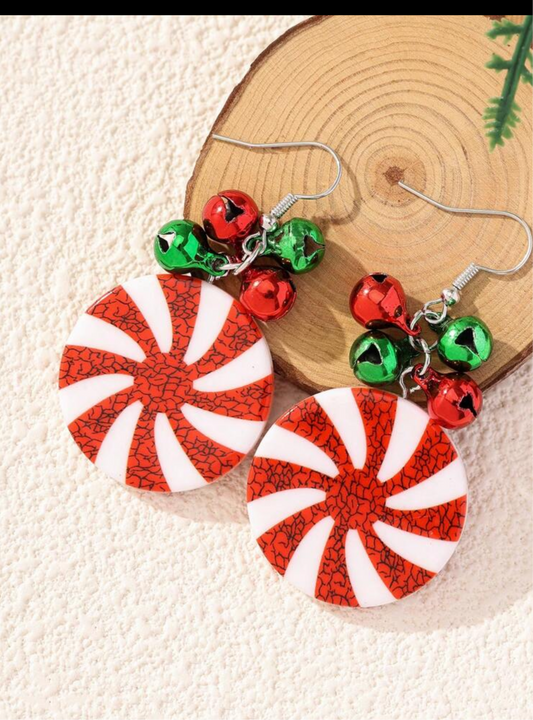 Peppermint & Jingle Bells Earrings