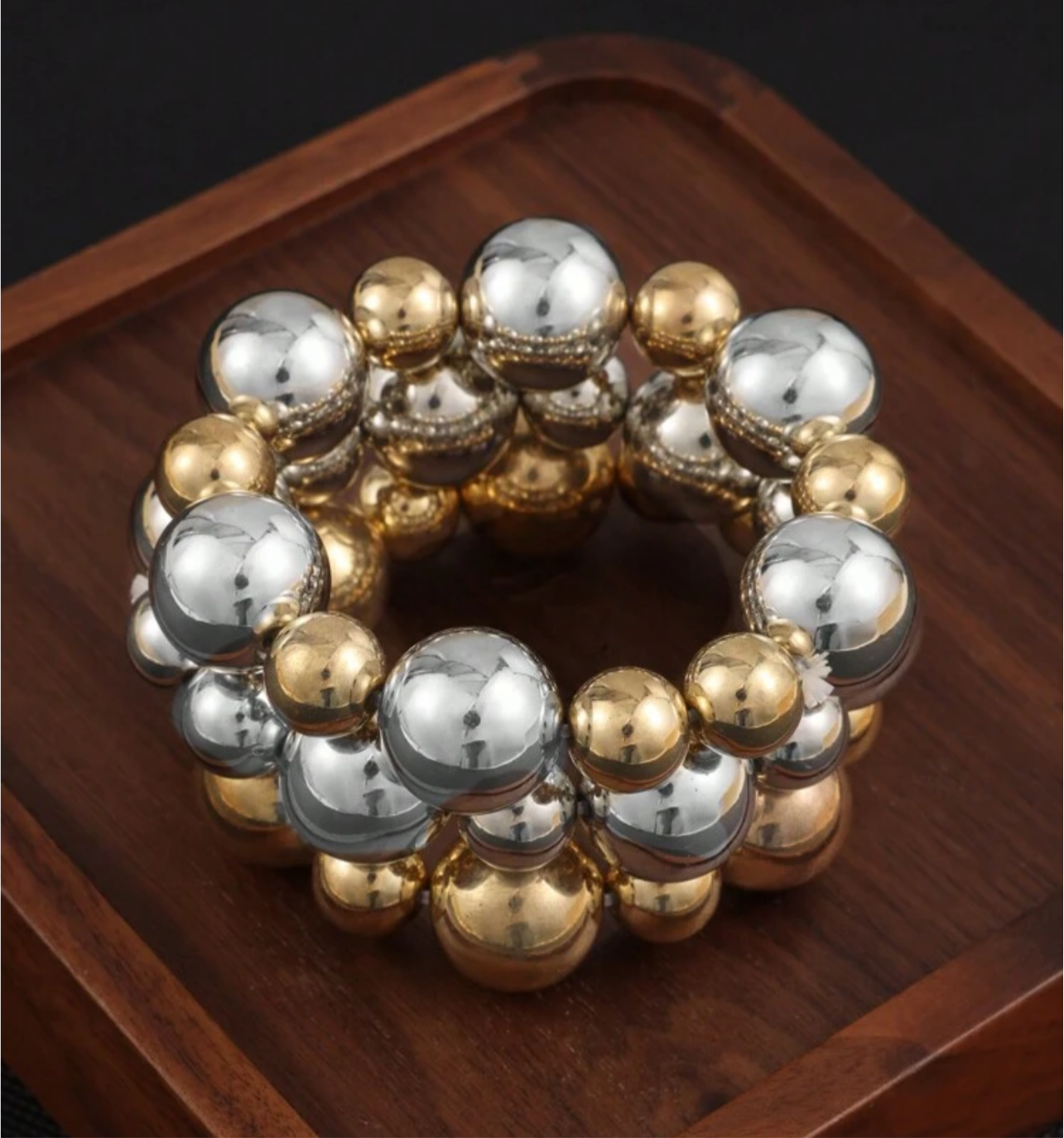 Large Bead Stretch Bracelet