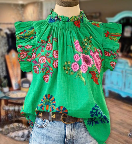 Viva Verde Floral Top