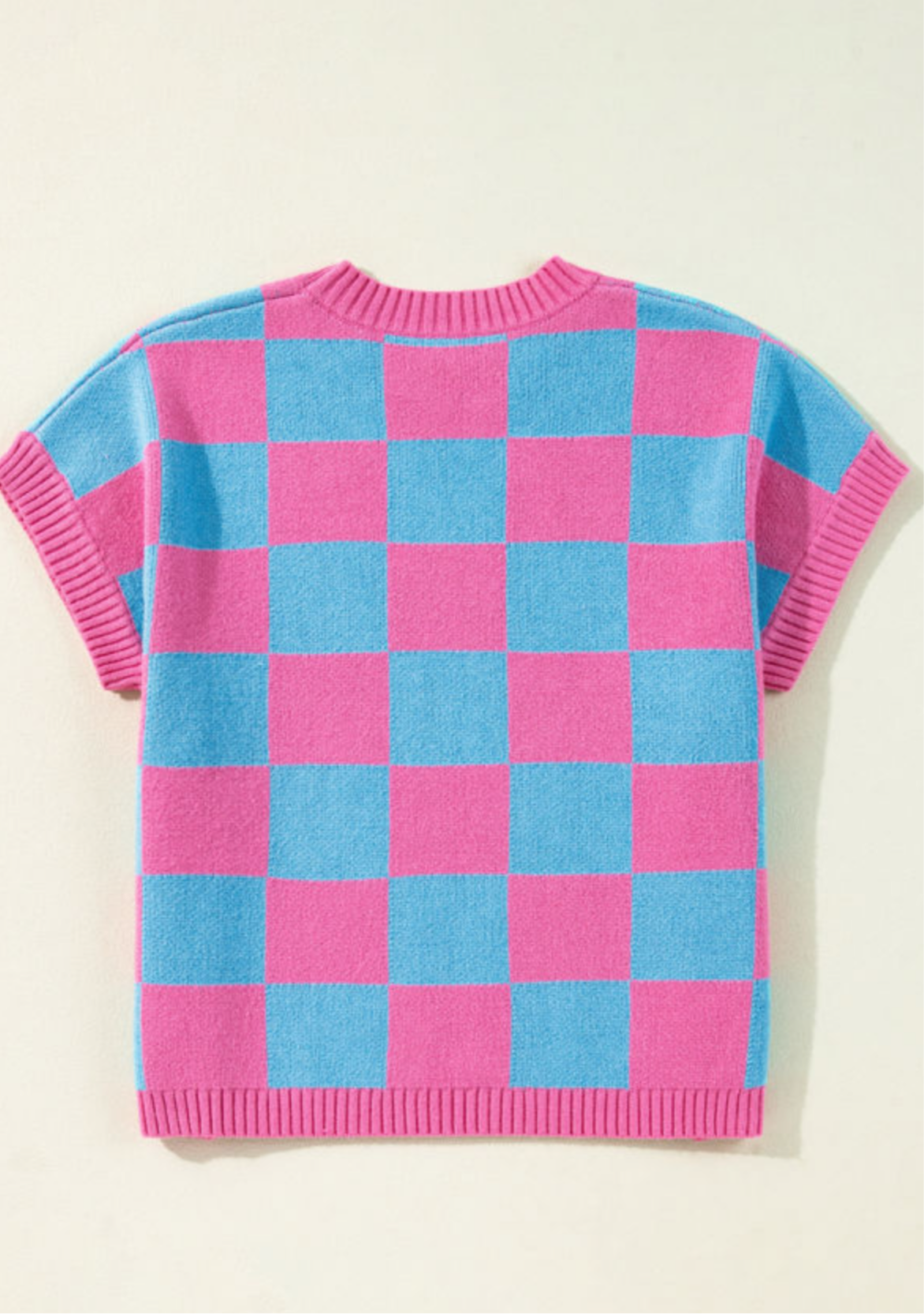 Color Block Cap Sleeve Sweater