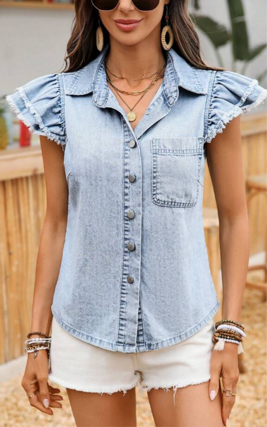 Casual Denim Top