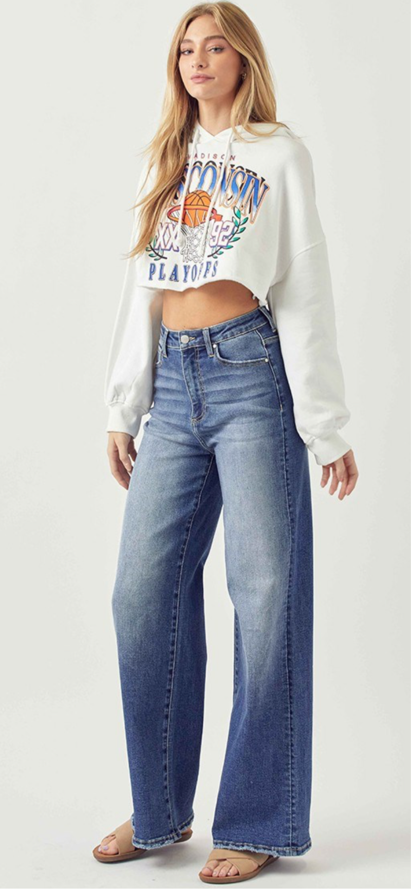 Risen Wide Flare Jeans
