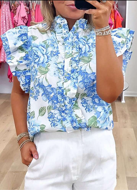 Blooming Blue Top