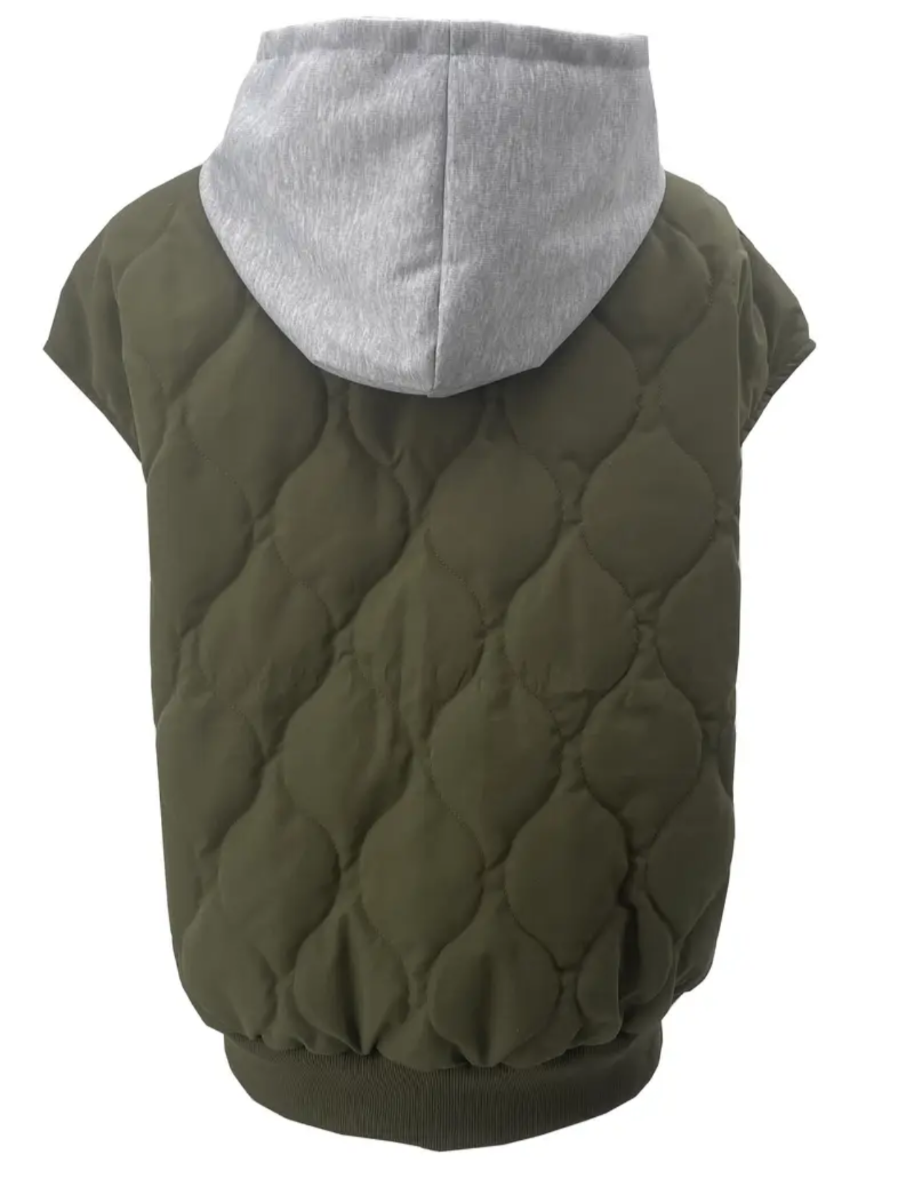 Quilted Drawstring Hoodie Vest