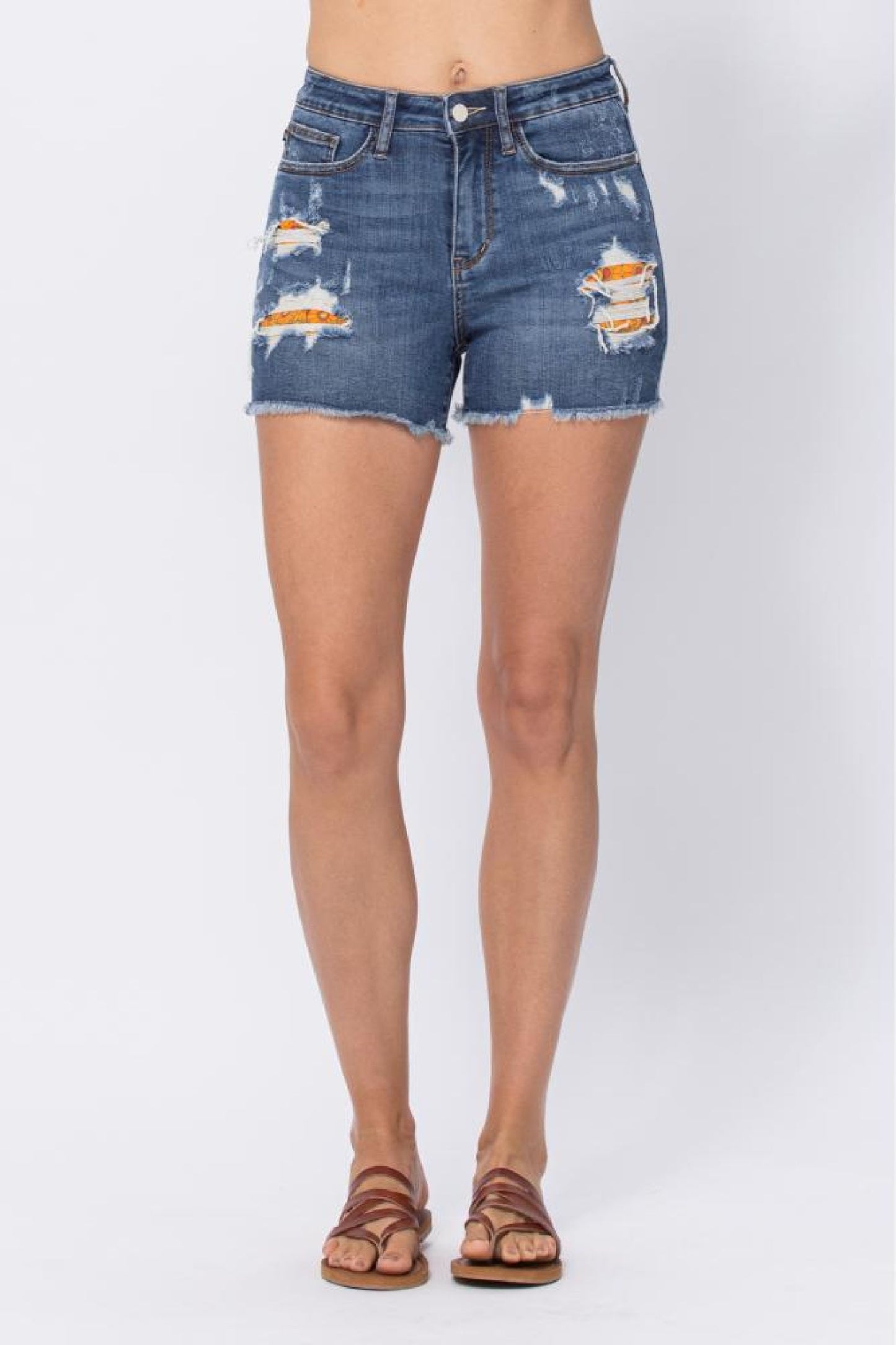 Judy Blue Hip Hop Flower Patch Shorts