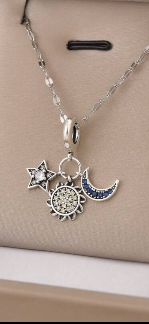Sun, Moon & Stars Charm Necklace