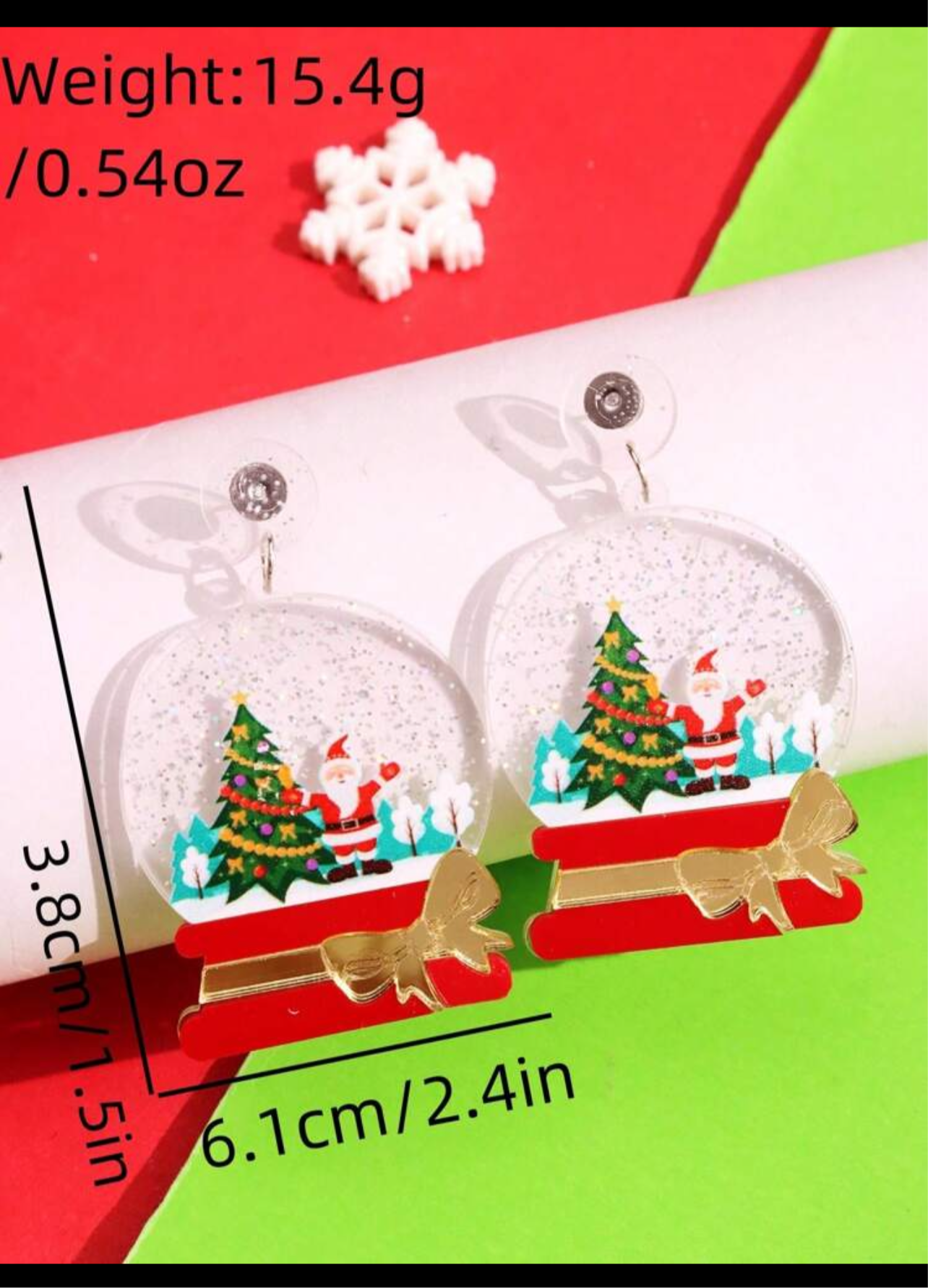 Christmas Snow Globe Earrings
