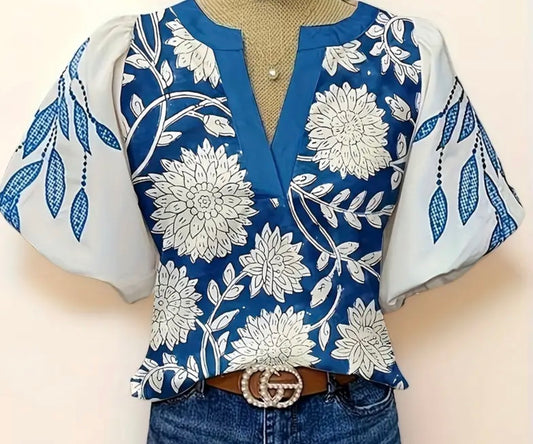 Blue Magnolia Bliss Top