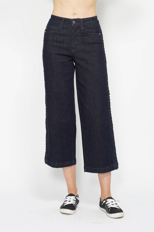 Judy Blue Brayden Braided Detail Cropped Jeans