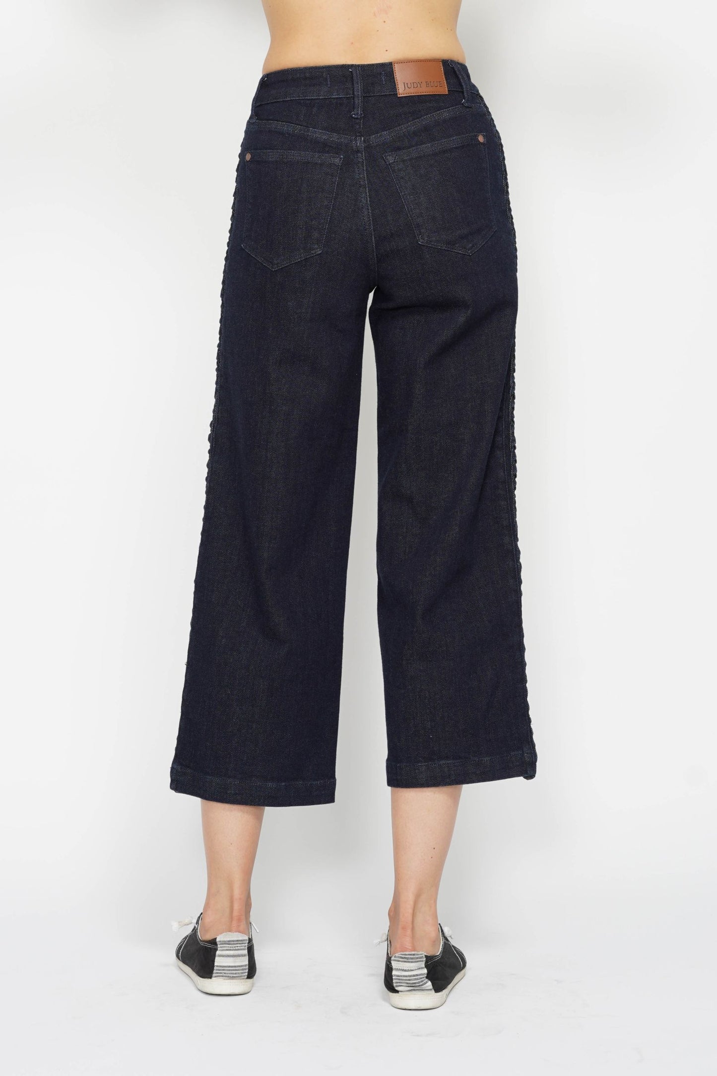 Judy Blue Brayden Braided Detail Cropped Jeans