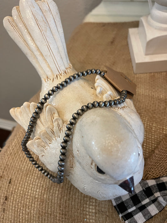 Faux Navajo Pearl Necklace- Medium Bead
